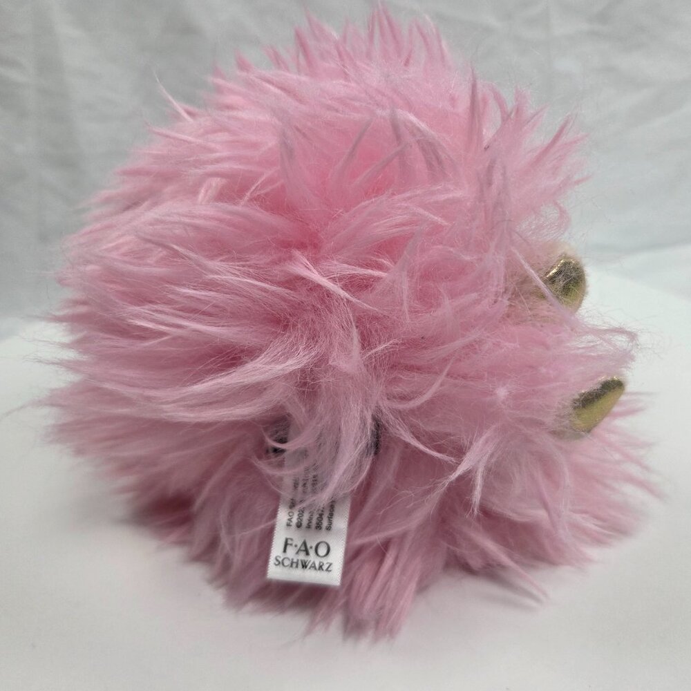 FAO Schwarz Sparklers Plush Pink Furry Hedgehog Stuffed Animal NWT 6" - Picture 5 of 6